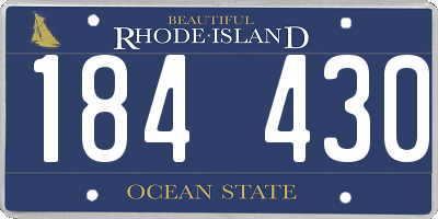 RI license plate 184430