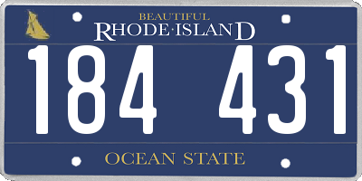 RI license plate 184431