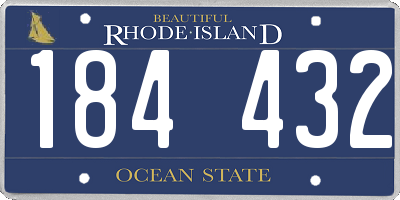 RI license plate 184432