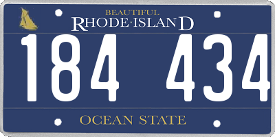 RI license plate 184434