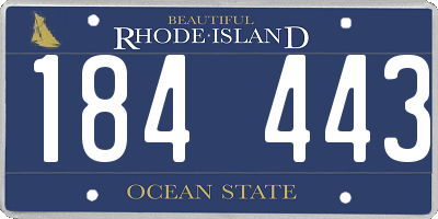 RI license plate 184443