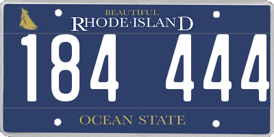RI license plate 184444