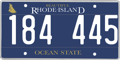 RI license plate 184445