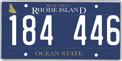 RI license plate 184446