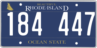 RI license plate 184447