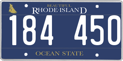 RI license plate 184450