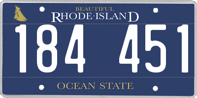 RI license plate 184451