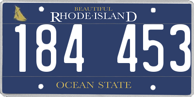 RI license plate 184453
