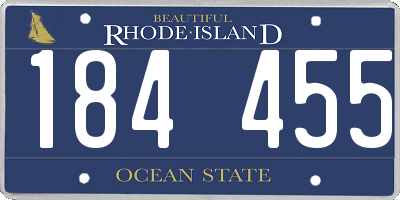 RI license plate 184455