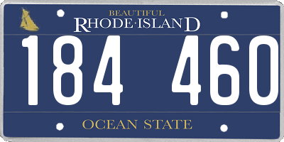 RI license plate 184460