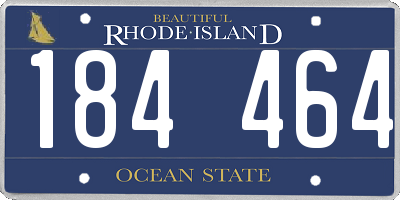 RI license plate 184464