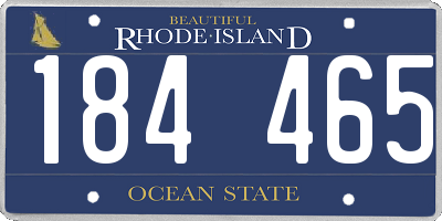 RI license plate 184465