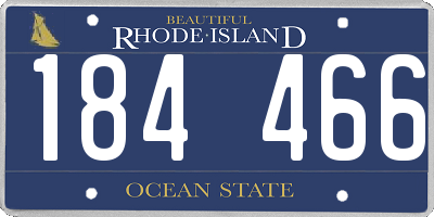 RI license plate 184466