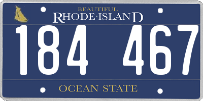 RI license plate 184467