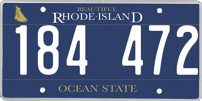 RI license plate 184472