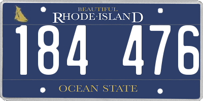 RI license plate 184476