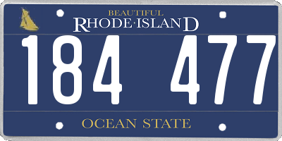 RI license plate 184477