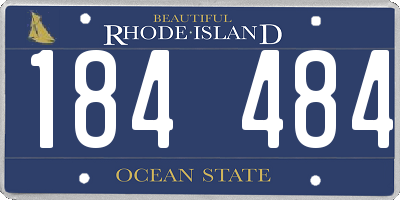 RI license plate 184484