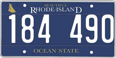 RI license plate 184490