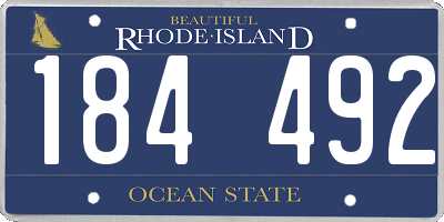 RI license plate 184492