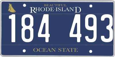 RI license plate 184493