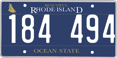RI license plate 184494