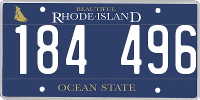 RI license plate 184496