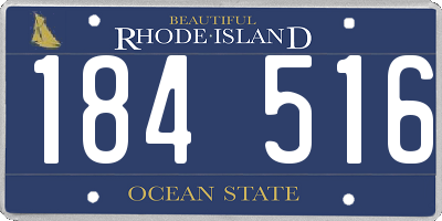 RI license plate 184516