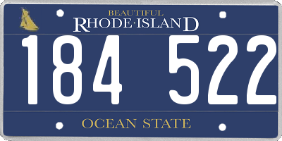 RI license plate 184522