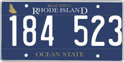 RI license plate 184523