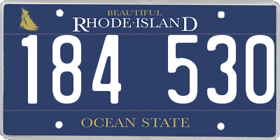 RI license plate 184530
