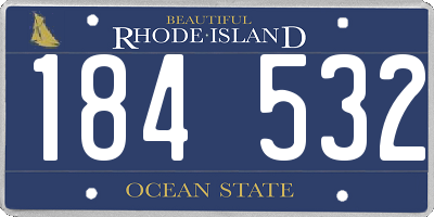 RI license plate 184532