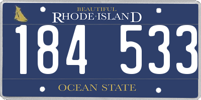 RI license plate 184533