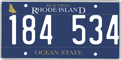 RI license plate 184534