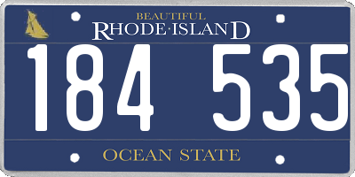 RI license plate 184535