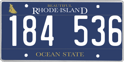 RI license plate 184536