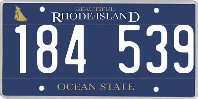 RI license plate 184539