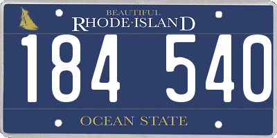 RI license plate 184540