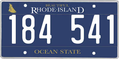 RI license plate 184541