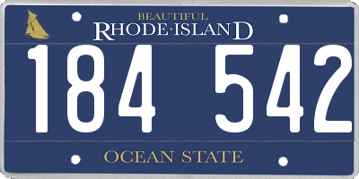 RI license plate 184542