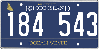 RI license plate 184543
