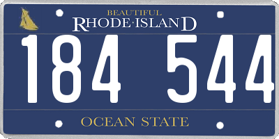 RI license plate 184544
