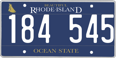 RI license plate 184545