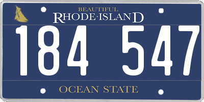 RI license plate 184547