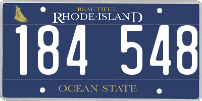 RI license plate 184548
