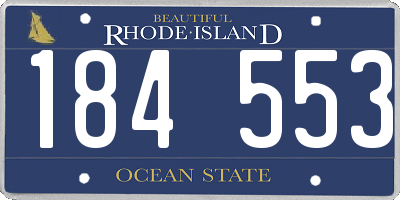 RI license plate 184553