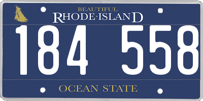 RI license plate 184558
