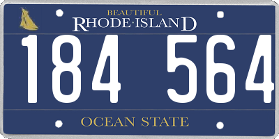 RI license plate 184564