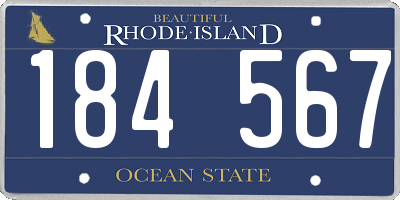 RI license plate 184567