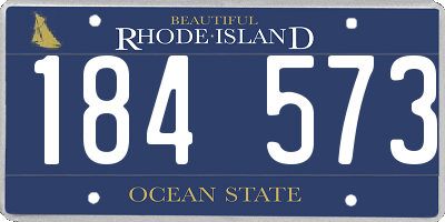 RI license plate 184573